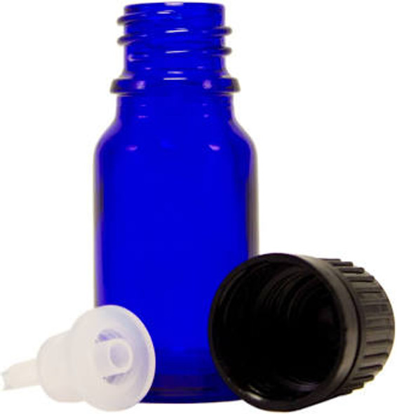 10ml [1/3 oz] Cobalt Blue Glass Boston Round Euro Dropper Bottle with 18-DIN Neck finish [192 Pcs]