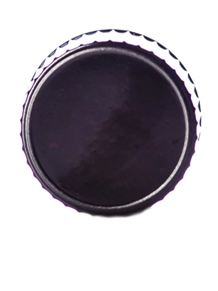 Black PP Plastic 18-400 ribbed skirt lid with LDPE Polycone liner