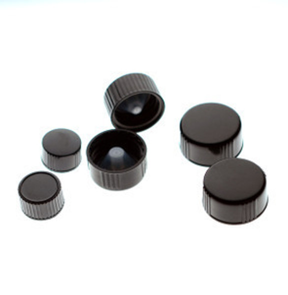 Black Phenolic 18-400 lid with LDPE Polycone liner