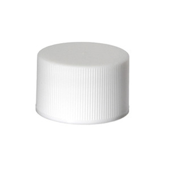 White PP Plastic 20-410 Ribbed Skirt lid with Foam Liner