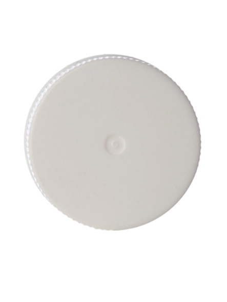White PP Plastic 24-410 Ribbed Skirt lid with Foam Liner