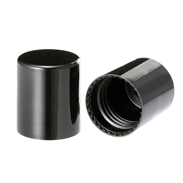 Black PP Plastic Smooth Skirt Screw Cap for 30 ml glass roll on bottle