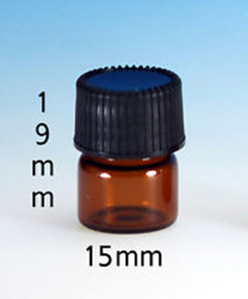 1/4 DRAM 15MM X 19MM AMBER GLASS VIALS [144 PCS]