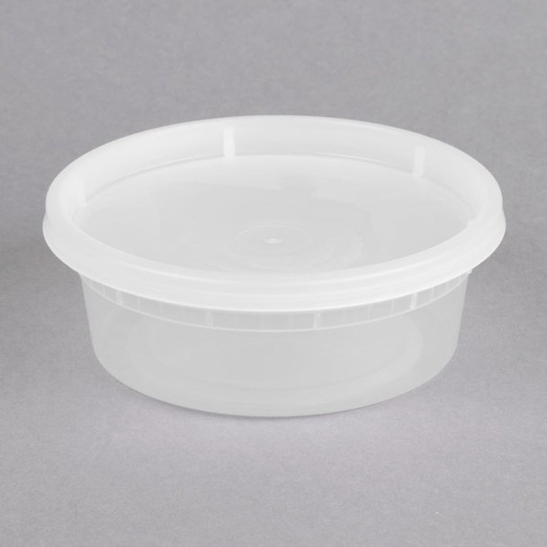 8 oz Microwavable Translucent Plastic Deli Container and Lid [72 Pcs]