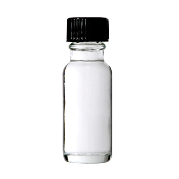 1/2 oz [15 ml] CLEAR Boston Round Bottle with Phenolic Cone Liner Caps [144 pcs]