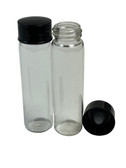 2 Dram [17mm X 60mm&91; Clear Glass Vials 15-425 neck finish with Plastic Cone Liner Caps [12 PCS&91;