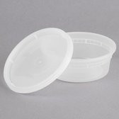 8 oz Microwavable Translucent Plastic Deli Container and Lid [6 Pcs&91;