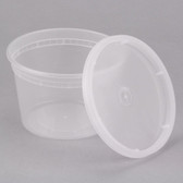 16 oz Microwavable Translucent Plastic Deli Container and Lid [6 Pcs&91;