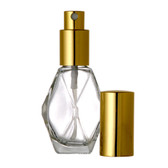 30ml [1 oz&91; Diamond Shaped Style Perfume Atomizer Empty Refillable Glass Bottle with Aluminum Gold sprayer [12 Pcs&91;