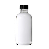 8 oz [240 ml&91; CLEAR Boston Round Glass Bottle with Phenolic Cone Liner Cap [12 Pcs&91;