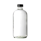 16 oz [480 ml&91; CLEAR Boston Round Glass Bottle with Phenolic Cone Liner Cap [6 Pcs&91;