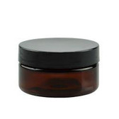 2 oz Amber PET Single Wall Jar 58-400 Neck Finish with Black Cap [12 Pcs&91;