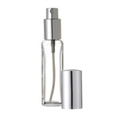 30ml [1 oz&91; Square Shaped Style Perfume Atomizer Empty Refillable Glass Bottle with Aluminum Silver Sprayer [144 Pcs&91;