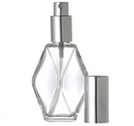 2 oz [60 ml&91; Diamond Shaped Style Perfume Atomizer Empty Refillable Glass Bottle with Aluminum Silver Sprayer [12 Pcs&91;