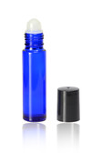 10 ml (1/3 oz) COBALT BLUE Rollon Bottle With Color Caps