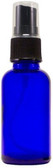 1 oz [30 ml&91; Cobalt Blue Boston Round Bottle 20-400 Neck Finish With Color Plastic Spray Cap