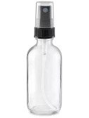 2 oz [60 ml&91; Clear Boston Round Bottle Plastic Spray Caps with 20-400 Neck finish