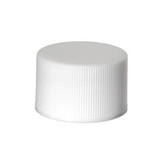 White PP Plastic 24-410 Ribbed Skirt lid with Foam Liner