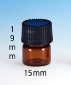 15MM X 19MM [1/4 DRAM&91; AMBER GLASS VIALS [12 PCS&91;