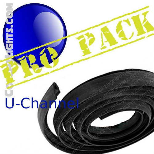Pro Pack 36 feet of Black Rubber U Channel