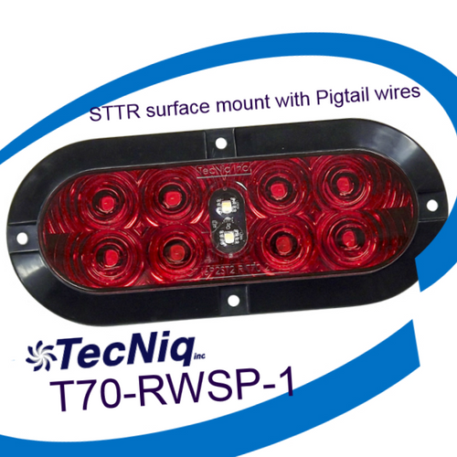 T70-RWSP-1 TecNiq 6" Oval Stop Tail TURN with REVERSE Light