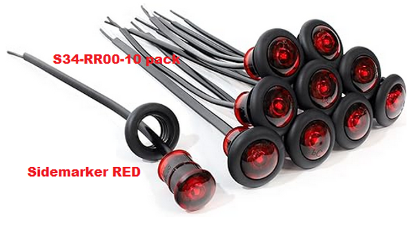 S34 Mini Side Marker Bullet Lights by TecNiq 10 pack