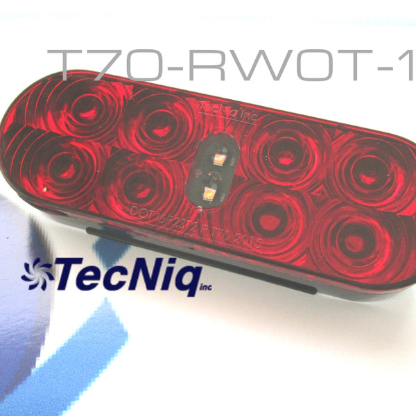 T70-RW0T-1 TecNiq 6" Oval Stop Tail TURN with REVERSE Light