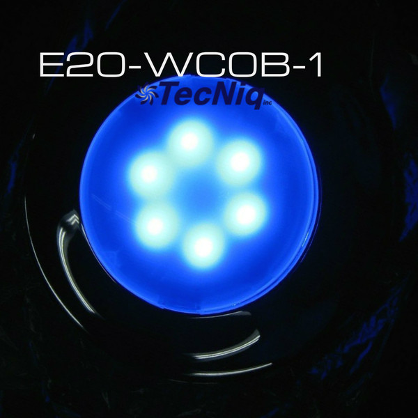 E20-WCB0-1 Interior light White/BLUE Dome 6" Chrome TECNIQ