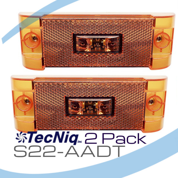 2 Pack S22-AADP-1 TecNiq Dual Intensity PC Rated Side Amber Marker