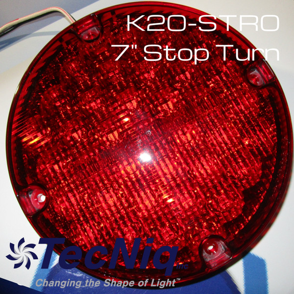 TecNiq 7" Round Stop Turn High Intensity RED School Bus New K20-STRO-1