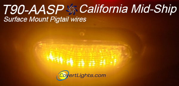 TecNiq T90-AASP 2pk MidShip Amber 6" Oval Surface mount Pigtail