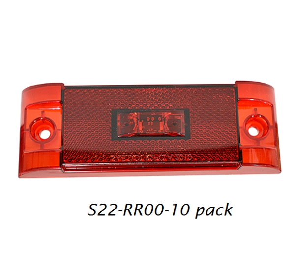 S22-RR00-10 Pack TecNiq PC Rated RED Side Markers