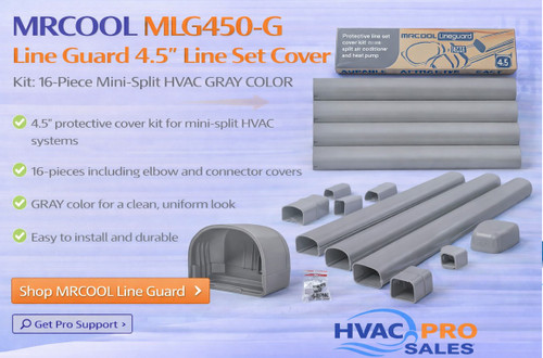 MRCOOL MLG450-G LineGuard 4.5" Line Set Cover Kit - Gray - HVAC Line Concealment