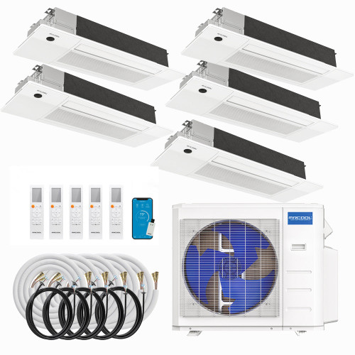 MRCOOL DIY 5th Gen Multi-Zone 5-Zone 36,000 BTU 23 SEER2 (6K + 6K + 6K + 6K + 9K) Ductless Mini-Split Air Conditioner and Heat Pump with Ceiling Cassettes