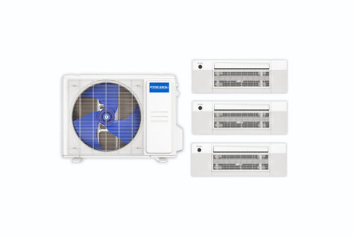 MRCOOL DIY 5th Gen 3-Zone 33,000 BTU Ceiling Cassette Ductless Mini Split Air Conditioner & Heat Pump with 16ft. Pre-Charged Line Sets (9K+12K+12K), DIYM348HPC04D00