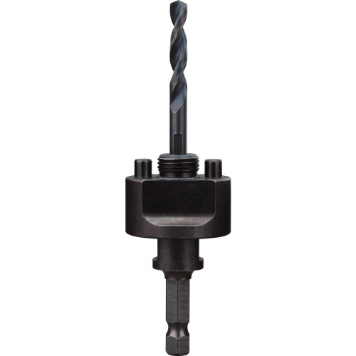 Hole Saw Arbor: 6"" Saw Dia, Straight Shank, Drill Pilot