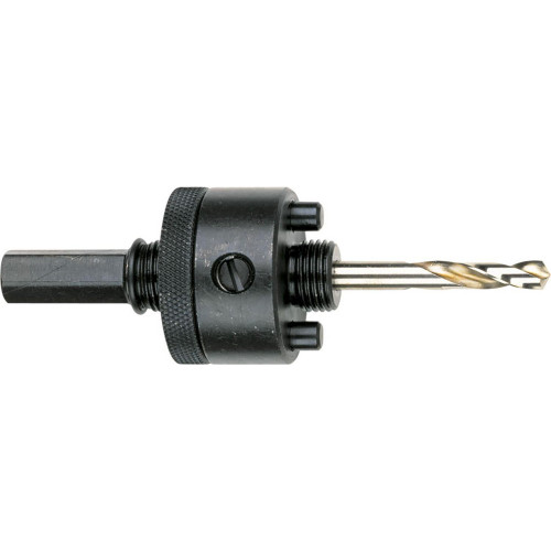 Hole Saw Arbor: 6"" Saw Dia, Straight Shank, Drill Pilot