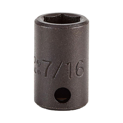 Impact Socket: 3/8" Drive, 7/16" Socket, Hex Drive