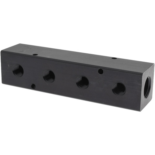 Value Collection Manifold: 1/2"" Inlet, 1/4"" Outlet, 2 Inlet Ports, 4 Outlet Ports, 6.25"" OAL, 1.5