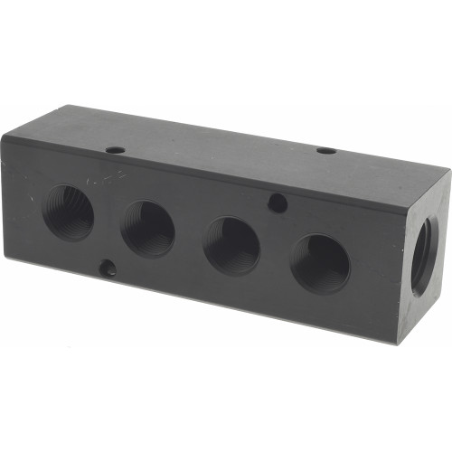 Value Collection Manifold: 1/2"" Inlet, 3/8"" Outlet, 2 Inlet Ports, 4 Outlet Ports, 4.75"" OAL, 1.5