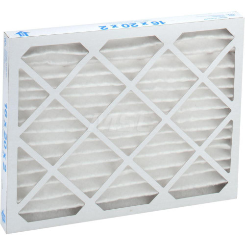 Pleated Air Filter: Wire-Backed Pleated, MERV 8, Synthetic, 35% Efficient, 16" High, 20" Wide, 2" Deep
