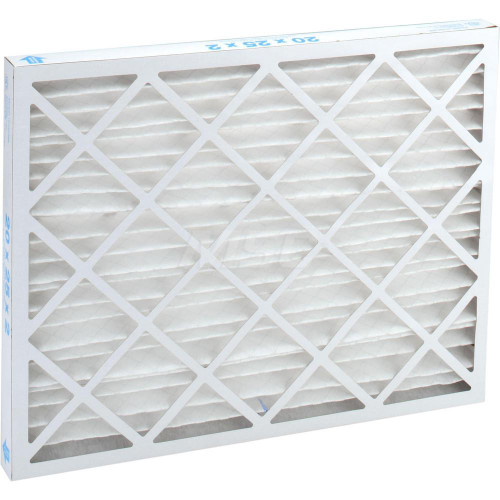 Pleated Air Filter: Wire-Backed Pleated, MERV 10, Synthetic, 55% Efficient, 20" High, 25" Wide, 2" Deep