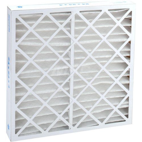 Pleated Air Filter: Wire-Backed Pleated, MERV 8, Synthetic, 35% Efficient, 24" High, 24" Wide, 4" Deep
