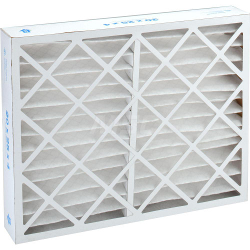 Pleated Air Filter: Wire-Backed Pleated, MERV 8, Synthetic, 35% Efficient, 20" High, 25" Wide, 4" Deep (Min. Order: 6...