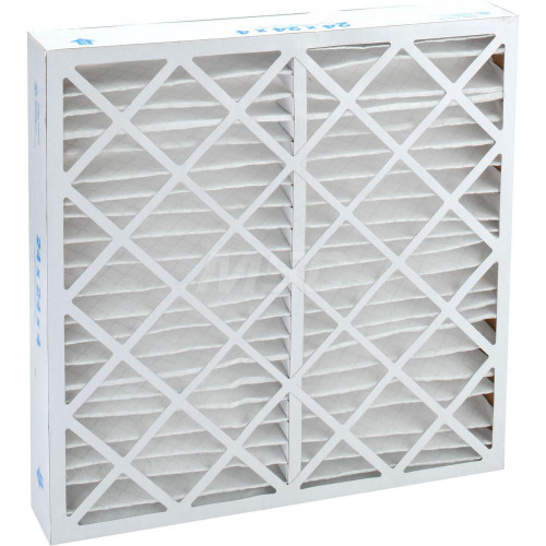 Pleated Air Filter: Wire-Backed Pleated, MERV 10, Synthetic, 55% Efficient, 24" High, 24" Wide, 4" Deep