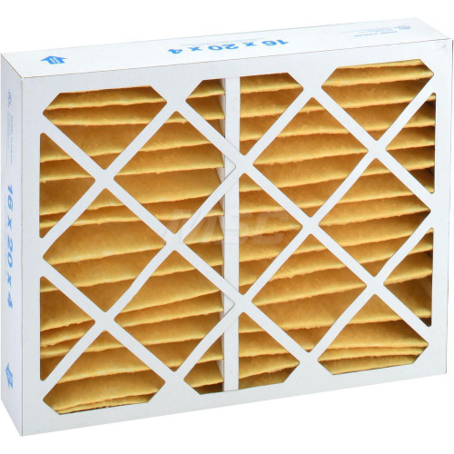 Pleated Air Filter: Wire-Backed Pleated, MERV 11, Synthetic, 16" High, 20" Wide, 4" Deep