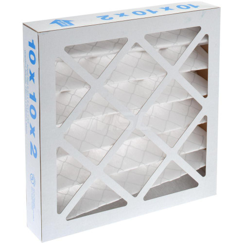 Pleated Air Filter: Wire-Backed Pleated, MERV 8, Synthetic, 35% Efficient, 10" High, 10" Wide, 2" Deep