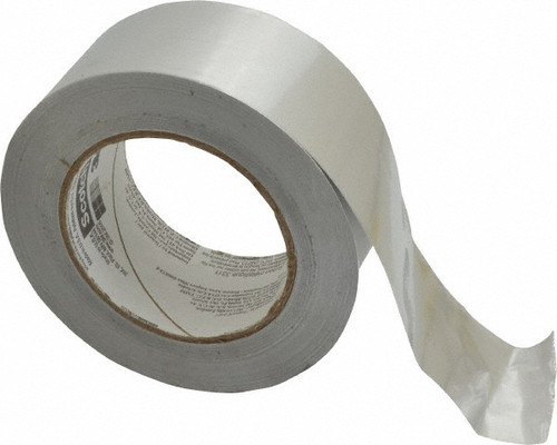 3M Silver Aluminum Foil Tape: 50 yd Long, 2" Wide, 3.6 mil Thick