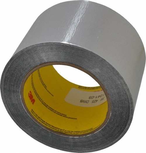 3M Silver Aluminum Foil Tape: 3" Wide, 4.6 mil Thick