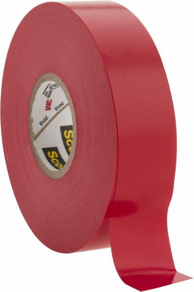 3M Red Electrical Tape 3/4 inch wide, 66 feet long, 7 mil thick for HVAC and electrical insulation applications